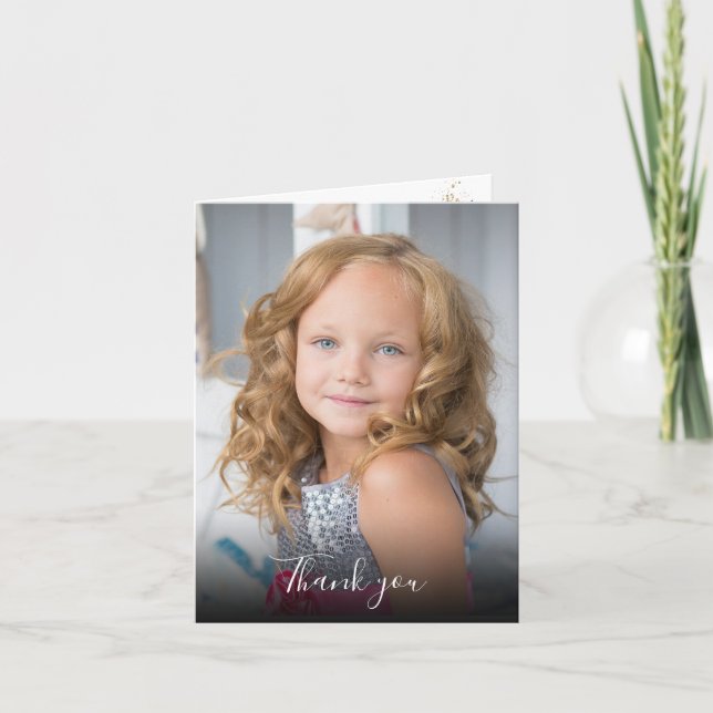 Invitation Succulents violets Merci photo de la première comm (Devant)