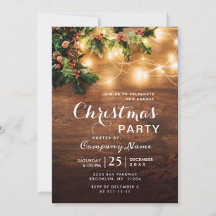 Invitation Succursale Mistletoe Rustique Noël Eve Wood