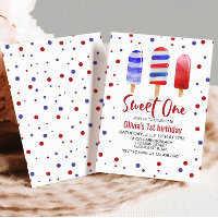 Sucettes glacées Sweet One Rouge Blanc Bleu 1er An