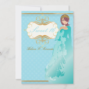 Invitation Sucré 16/ princesse/pois