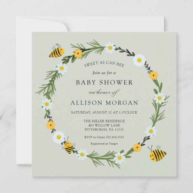 Invitation Sucré comme peut être Baby shower (Devant)