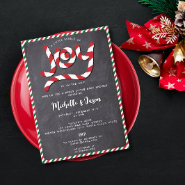 Invitation Sucre de canne de Noël rouge rustique Baby shower 