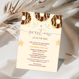 Invitation sucré est sur le chemin du baby shower beigne