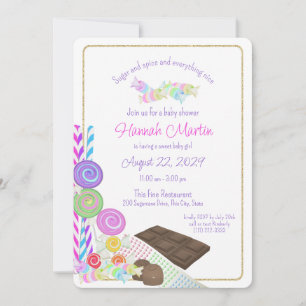 Invitation Sucre et épices Bonbons pour bébé Déjeuner