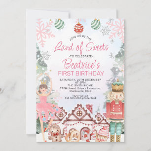 Invitation Sucre Plum Fée et pain d'épices Maison Anniversair