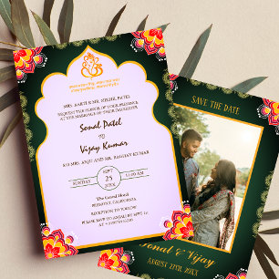 Invitation Sudh Desi Mariage hindou indien Ganesha Logo Chakr