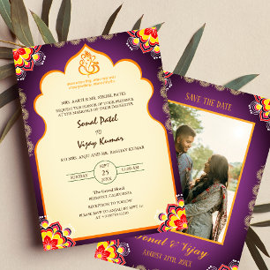 Invitation Sudh Desi Mariage hindou indien Ganesha Logo Chakr