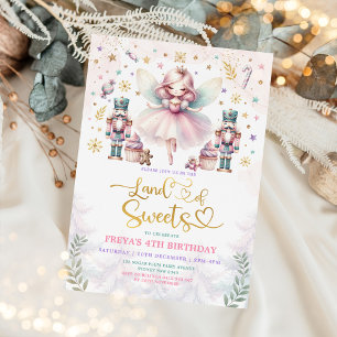 Invitation Sugar Plum Fairy Nutcracker Fille fête d'anniversa