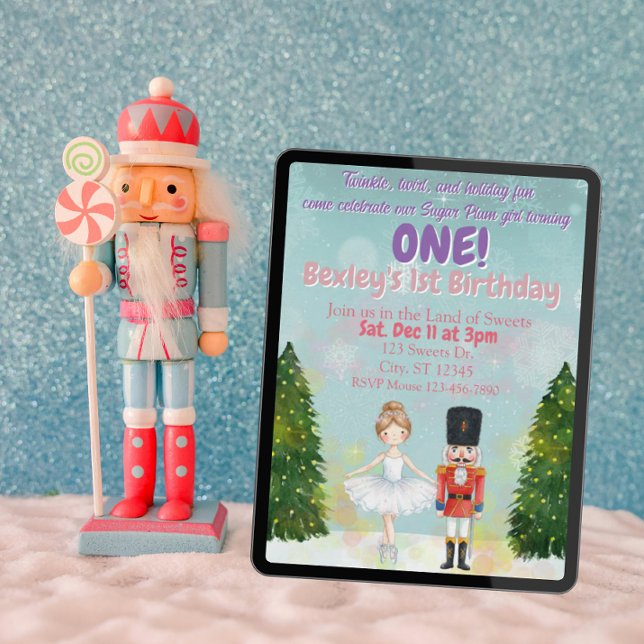 Invitation Sugar Plum is One, Nutcracker 1st birthday (Créateur téléchargé)