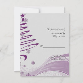 Invitation Sugar Plum Tree et Snowflakes en violet