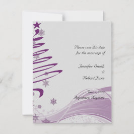 Invitation Sugar Plum Tree et Snowflakes en violet