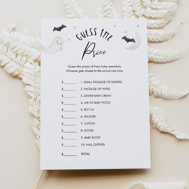 Invitation SUGARBOO Guess the Price Baby shower Game Card (Créateur téléchargé)