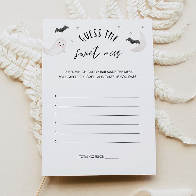 Invitation SUGARBOO Halloween Guess Sweet Mess Game Card (Créateur téléchargé)