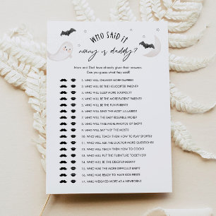 Invitation SUGARBOO Qui l'a dit maman ou papa Baby Game Card