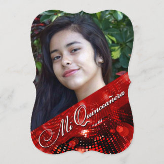 Invitation Sugey2 Lumières magiques Photo Quinceanera - rouge