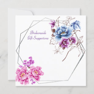 Invitation Suggestion de cadeau pour demoiselle d'honneur Pur