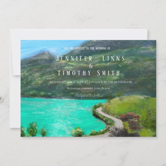 Invitation Suisse paysage peinture pastel à l'huile (Devant)