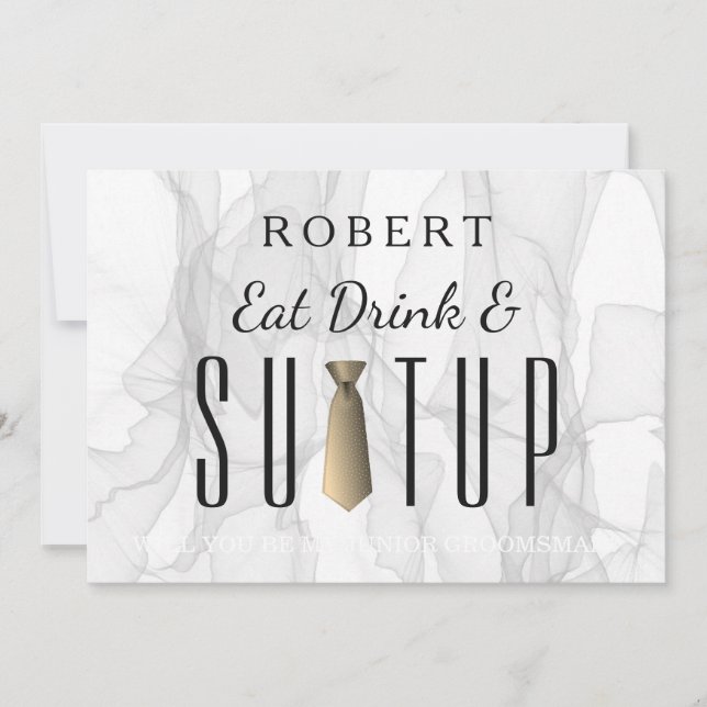 Invitation Suit en marbre fumée Serez-vous mon groomsman ? (Devant)
