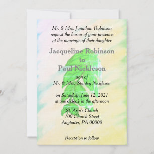 Invitation Suite de Mariage de feuille d'aquarelle tropicale