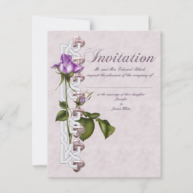 Invitation Suite de Mariage de Rose de Lavender (Devant)