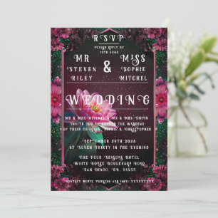 Invitation Suite de mariage Floral Lotus Romance Nuit étoil