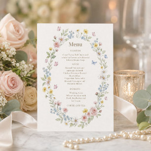 Invitation Suite de menu de mariage floral aquarelle
