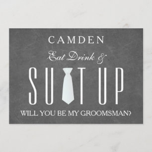 Invitation Suitup en carton noir Tu seras mon grossier