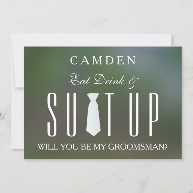 Invitation Suitup personnalisée Serez-vous mon groom (Devant)