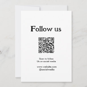 Invitation Suivez-nous sur les réseaux sociaux, scannez le co