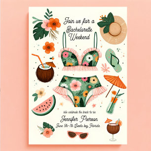 Invitation Summer Beach Bachelorette Week-End Party