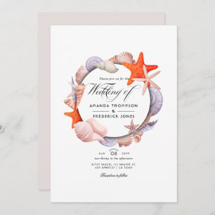 Invitation Summer Beach QR Code RSVP Mariage