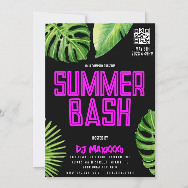 Invitation Summer DJ Event Beach Party Bar Club Flyer (Devant)