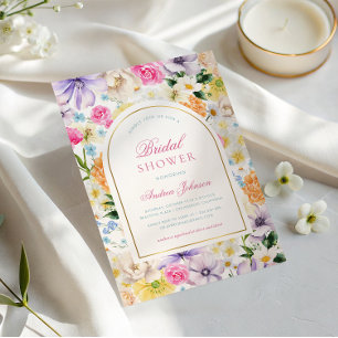 Invitation Summer Garden Tea Party Chic Floral Fête des marié