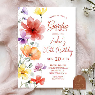 Invitation Summer Meadow Garden Fête d'anniversaire