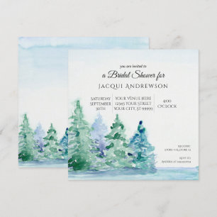 Invitation Summer Mountain Lakeside w Trees Fête des mariées