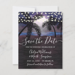 Invitation Summer Nights Beach Wedding Enregistrer la date