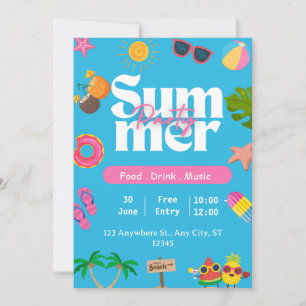 Invitation Summer Party Beach