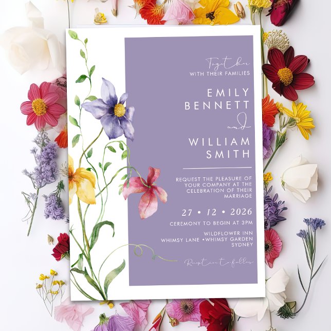 Invitation Summer Romantic Floral Meadow Stylish Wedding (Créateur téléchargé)