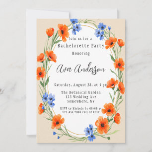 Invitation Summer's Embrasser Fleur sauvage Bachelorette Part