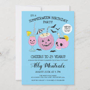 Invitation Summerween 25th Birthday Cocktail Party