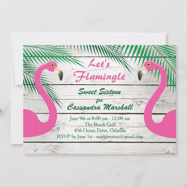 Invitation Sun Kissed Flamingle Sweet sixteen (Devant)