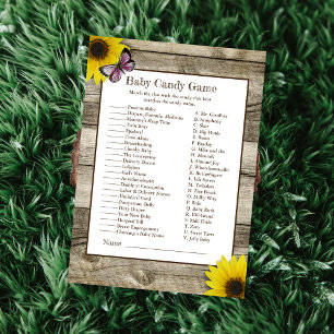 Invitation Sunflower Baby Baby shower de bonbons Jeu   Rose