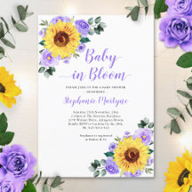 Sunflower Baby En Fleur Baby shower Floral Violet 