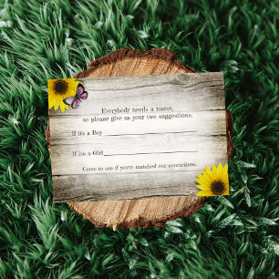 Invitation Sunflower Baby Nom Suggestions Jeu de douche   Ros