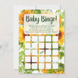 Invitation Sunflower Bingo Jeu de douche de bingo