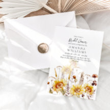 Sunflower Boho Fleur sauvage Fête des mariées mode