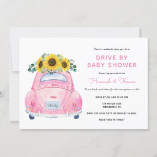 Invitation Sunflower Drive By Baby Girl Douche