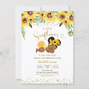 Invitation Sunflower est sur le chemin Afro Girl Baby shower