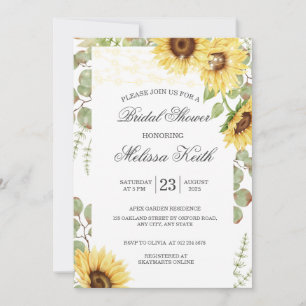 Invitation Sunflower Eucalyptus String Fête des mariées
