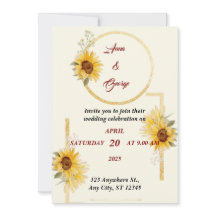 Sunflower jaune Floral Mariage élégant